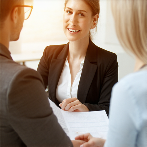 提升商務英語能力的圖片，展示一位專業人士在辦公室中自信地與同事交流，背景有商務會議的資料和筆記，象徵著成功的職場環境與機會。