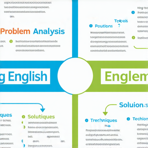 如何判斷英文問題並找到解決方案的方法圖示，包含問題解析步驟、相關工具及技巧，幫助學習者有效解決英文問題的視覺指南，提升英語理解及應用能力。