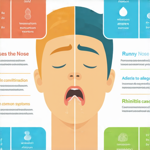 流鼻水的英文表達及其原因與症狀分析的圖片，展示流鼻水的常見症狀與可能的病因，包括過敏、感冒和鼻炎等，幫助讀者更好地理解流鼻水的相關知識。
