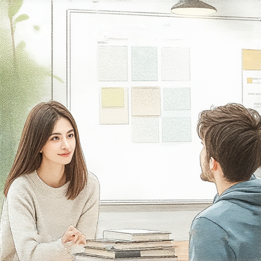 提升英文溝通力的圖片，展示外籍老師一對一教學場景，學生專注聆聽，互動學習，強調個性化課程及真實對話體驗，增強英語學習效果。