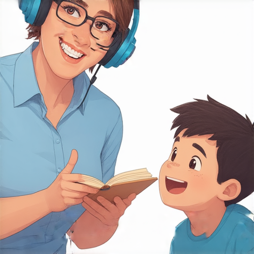 外籍英文老師戴上耳機，帶領學生深入了解戶籍制度，展示一對一教學體驗，營造專注學習氛圍，讓學習變得生動有趣。