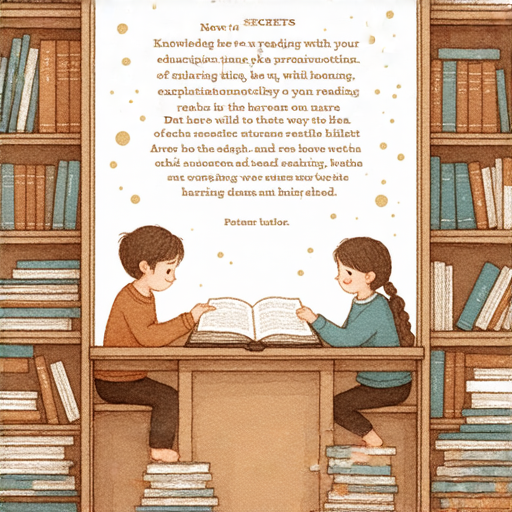 揭開讀書的秘密的圖片，展示啟發心靈的關鍵名言，並強調一對一外籍英文教學的特色，鼓勵讀者探索學習新知的樂趣。