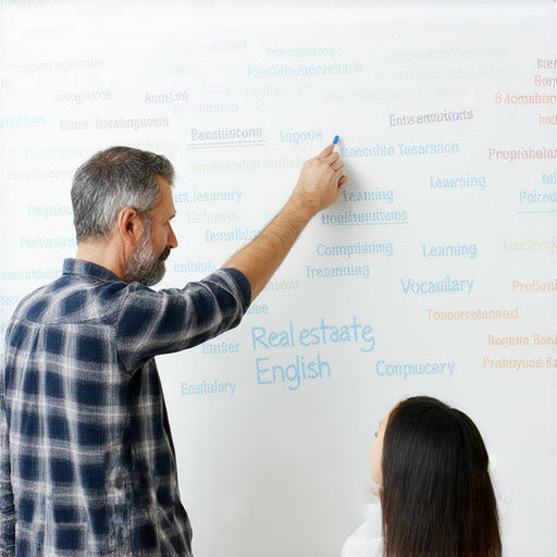 外籍老師進行一對一教學，學生學習房產英文關鍵詞，提升英語能力，專注於房地產領域，專業的學習環境，互動式教學，幫助學員快速掌握關鍵知識。