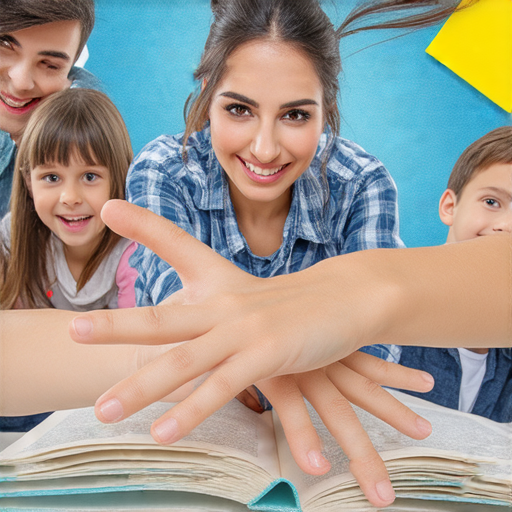 外籍老師與學生一起學習英文，專注於手腕到手掌的技能提升，展現互動學習的場景，掌握英文新技能，讓學習變得輕鬆有趣。