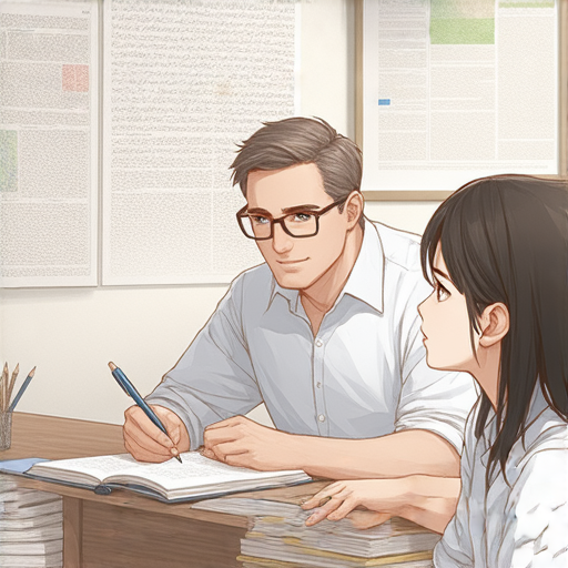 用手寫學習英文的外籍老師進行一對一教學，學生專注於課程，展現學習的魅力與氛圍，提升語言能力與交流技巧。