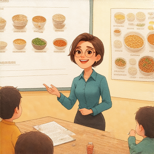 外籍老師在教學生認識湯的英文詞彙，課堂氣氛輕鬆愉快，探討湯的各種種類和文化，提升學習效果，讓學習者享受一對一教學的樂趣。