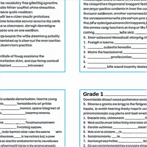 下載小一英文測驗卷，免費練習生字，體驗外籍老師一對一教學，圖片展示可愛的學習環境和學生在課堂上的積極學習狀態，增強語言能力的有效方式。