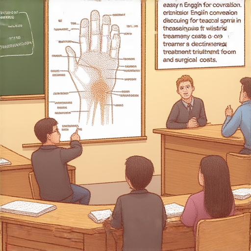 手腕扭傷的治療指南與手術費用攻略，外籍英文老師示範輕鬆對話的場景，幫助理解手腕受傷後的溝通技巧，適合需要醫療英語的學習者。