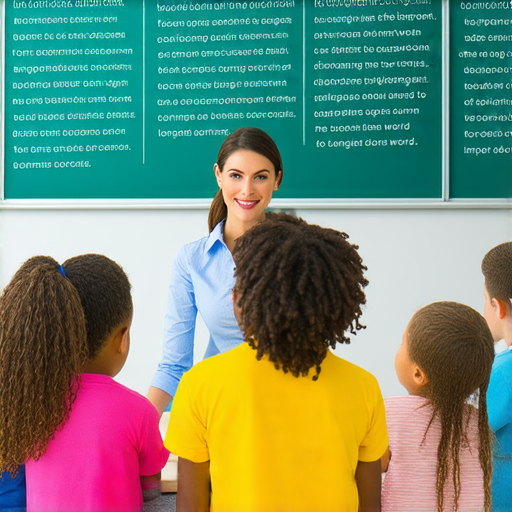 探索英語的奧秘的活動宣傳圖，展示外籍老師指導學生，並強調從英語專欄到世界上最長單字的學習，鼓勵超越語言界限的教育理念。