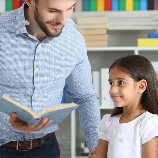 一位外籍老師在進行一對一的英文教學，學生坐在桌前專心學習，周圍環境充滿書籍和學習資源，展現出輕鬆愉快的學習氛圍，提升英文能力的理想選擇。