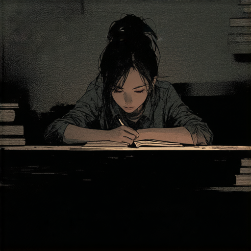 一名外籍老師與學生進行一對一的英語教學，背景展示凶惡與凶手主題的元素，學生專注於學習，強調英語表達的強烈與獨特性，提升學習熱情。