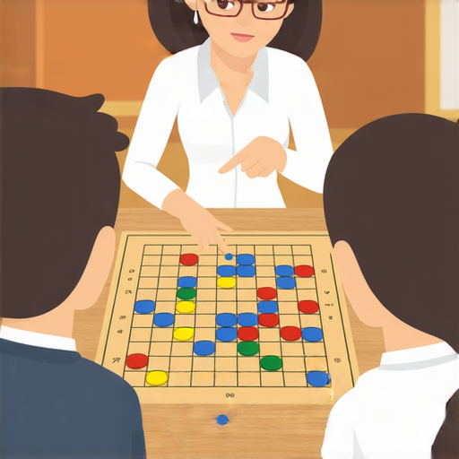 外籍英文老師與學生一對一討論圍棋相關英語知識，專注於學習需求，教學過程中充滿互動，增強學生的英語能力與圍棋理解。