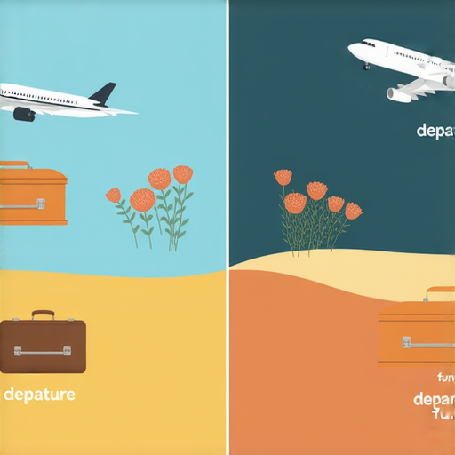 出境與出殯的英文字詞比較圖，展示二者在意義與使用上的不同，讓學習者透過外籍老師的指導，掌握英文常用詞彙。