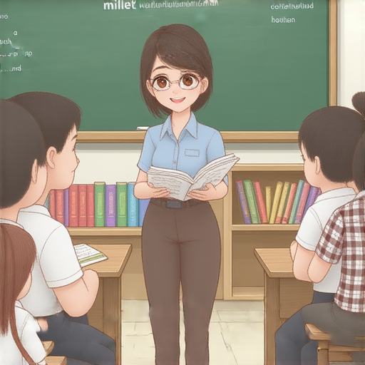 外籍老師在小班教學中指導學生學習小米的英文，學生們聚精會神，展現好奇與熱情，揭開小米的英文秘密，讓學習不再小氣，探索語言魅力。