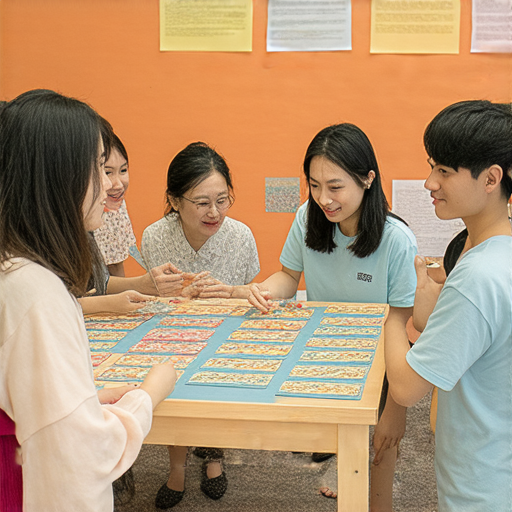 探索社區力量的活動，外籍英文老師指導學員提升社會實踐能力，報名資訊與互動場景，促進學習與文化交流的圖片。