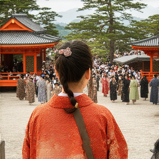 探索祇園祭的祈願文化與外籍老師一對一提升英文能力，展示學生與老師互動的場景，背景中有傳統的祇園祭裝飾和活動元素，強調文化交流和語言學習的重要性。