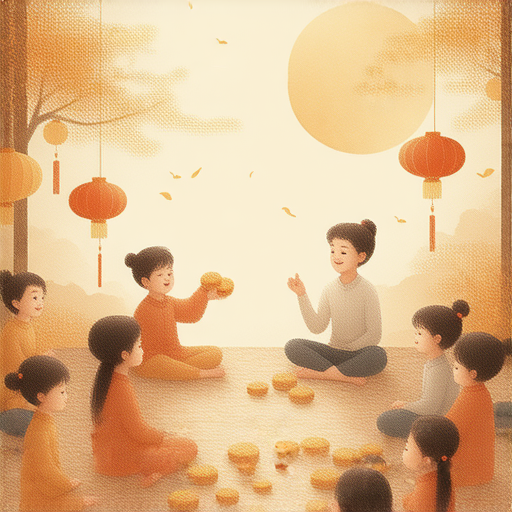 探索中秋節的英文世界，學習祝福與歌曲，外籍老師指導學生活動，分享文化與傳統，促進語言學習與交流，增進對中秋節的了解與熱愛，歡慶這特殊節日的氛圍。