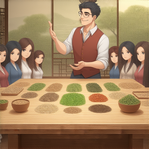 專業外籍老師授課情景，學員們聚精會神學習中醫文化，桌上擺放中藥材，強調中西合璧的醫療智慧，吸引人一起加入英文課程。