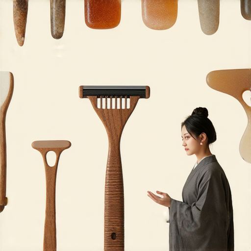 了解刮鬍刀到刮痧的過程，探索相關英文詞彙背後的深厚故事，外籍老師引領學習，圖中展示刮鬍刀、刮痧工具及教育互動情景，期待啟發學習興趣。