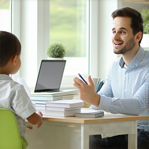 主動學習的學生在與外籍英文老師一對一進行英語會話，專注於提升語言能力和交流技巧，立即行動改善英語水平。