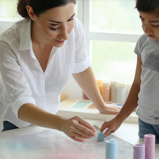 外籍老師正在一對一教授染色技術，學生專注學習柔和的色彩搭配，教室內充滿創意氛圍。探索英文課程，掌握染色與柔和的魅力。