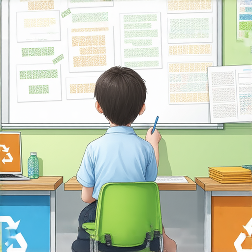 環保意識抬頭，垃圾分類的重要性，外籍老師一對一教學，提升英語能力，學習垃圾分類的英文秘訣，圖片展示學習過程和互動情境，強調環保與英語學習的結合。