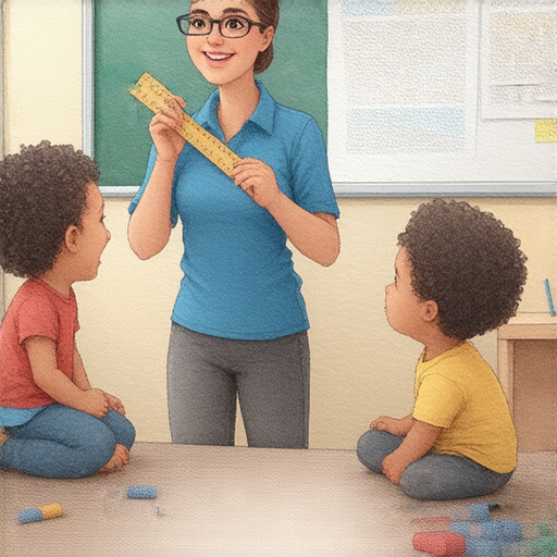 外籍老師在教學時使用拉尺、拉布拉多、拉提等英文詞彙，鼓勵學生一對一學習，提高英語能力，場景展示互動學習的氛圍與專業教學。