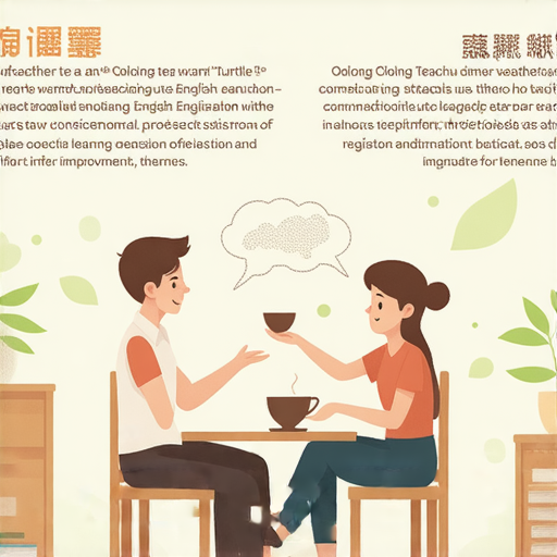 解密烏龍茶與烏龜的英文教學圖片，展示外籍老師與學生一對一互動情境，促進學生提升英文能力，報名資訊清晰可見，吸引學習者關注英語學習機會。