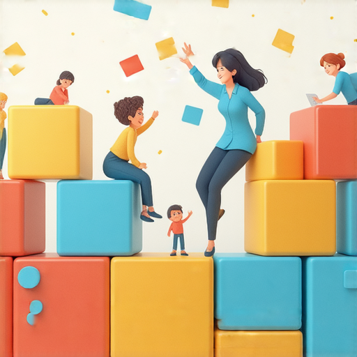 解密積分系統的圖片，展示學生透過積木積累成就，與外籍老師互動學習英文，強調學習過程中的樂趣與成效，吸引學習興趣。