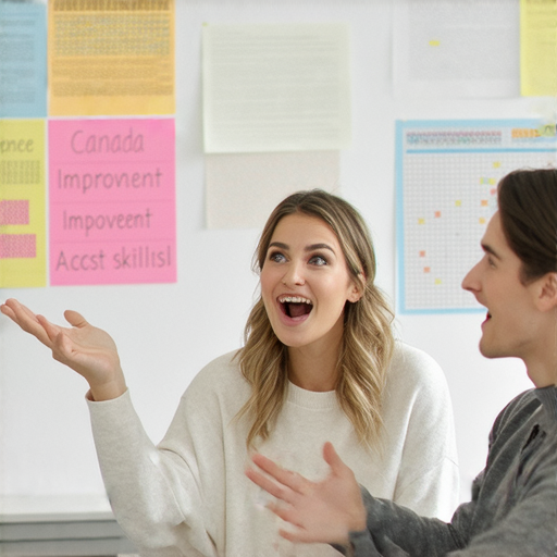 探索加拿大英語與獨特口音的學生與外籍老師一對一教學場景，學生專注聆聽，老師熱情講解，展現互動學習的氛圍，提升語言能力和口音技能。