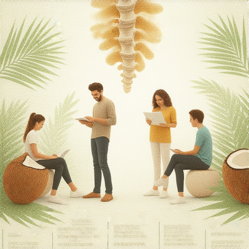 解密植物油與椰果，了解椎間盤健康，外籍老師一對一學習，提升英文能力，探索健康飲食與脊椎護理知識，促進身心健康和學習效果。