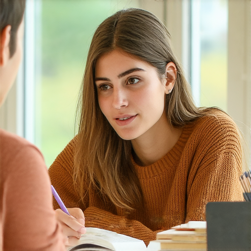 一位學生在輕鬆的環境中參加外籍英文一對一課程，專注學習，表情放鬆，展示如何通過語言學習釋放壓力，提升自信與溝通能力。