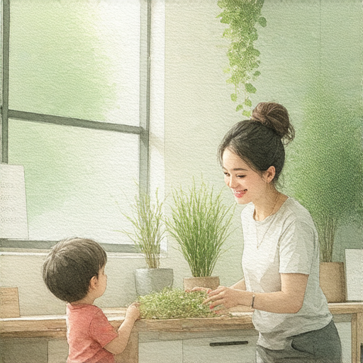 外籍英文老師一對一教學，學生在探索亞麻的奧秘，愉快交流，提升流利交際能力，互動學習環境充滿活力與專業。