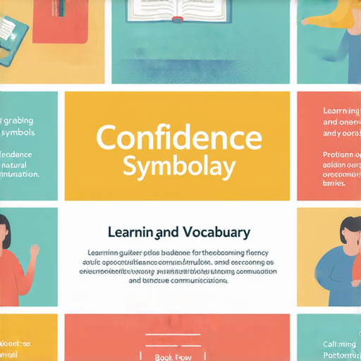 學習符號與詞彙的英文課程海報，強調提升英文流利度的機會，外籍老師一對一指導，立即預約，讓你的英文交流更自然，克服語言障礙，展現自信。