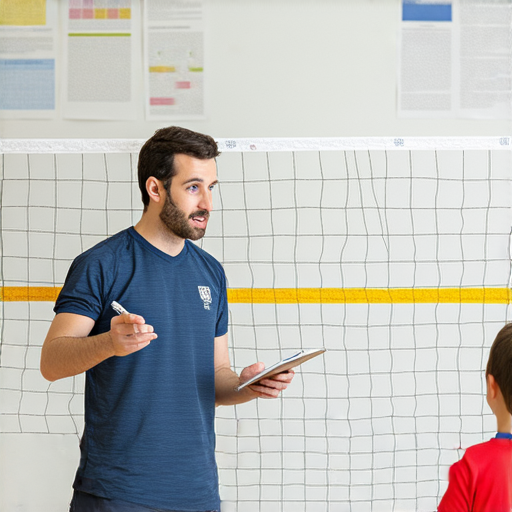 外籍老師一對一教學，排球相關英文用法，提升英語溝通能力，學生專注學習情境，書寫筆記，展現學習氛圍，互動交流效果。