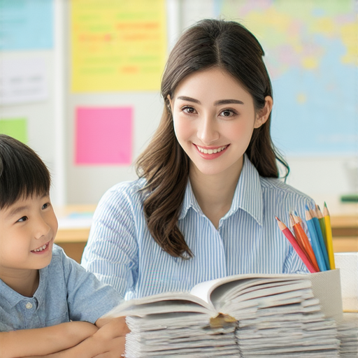 外籍英文老師一對一教學情境，學生專注學習，提升英文能力，體驗快樂學習與幸運的成果，解鎖幸福與幸運的秘密，立即報名參加。