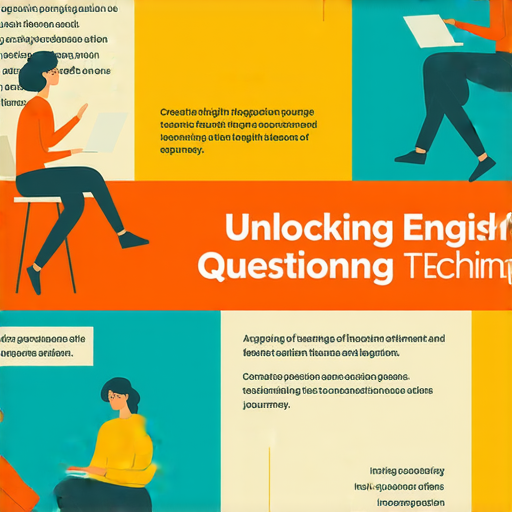 解密英文提問技巧的課程宣傳海報，內容包含外籍老師一對一教學、流利表達的重要性，搭配生動圖片，吸引學員報名體驗，提升英語能力，開啟學習新篇章。