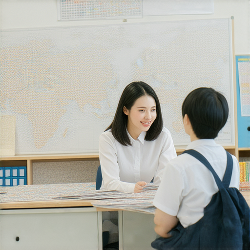 揭開人造材質的祕密，外籍老師一對一教學，學生專心學習英文，教材展示人造材質，互動交流提升語言能力。