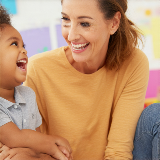 一位外籍老師微笑著與學生進行一對一英語交流，共同學習大笑與大聲的技巧，創造輕鬆愉快的學習氛圍，助你開啟英語學習旅程。