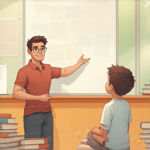 大國崛起與大聲表達主題的圖片，展示外籍老師一對一教學場景，學生專心學習英語，突顯英語的魅力與專業，吸引更多人加入學習之旅。