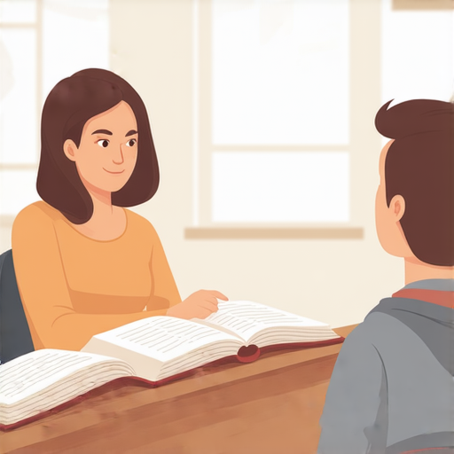 外籍英文老師與學生進行一對一教學，學生專注學習，提升英語流利度和自信，環境輕鬆友好，聲音教學資源可見，加強語言學習效果。