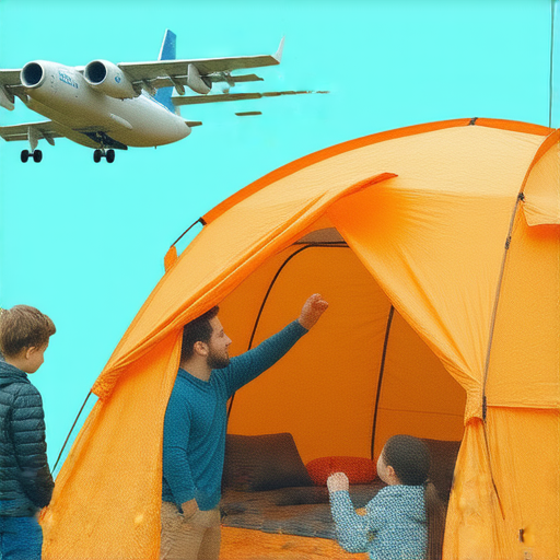 外籍老師一對一教學情境，學生學習搭帳篷和飛機的過程，輕鬆掌握技巧，展示互動教學和實踐操作的場景。