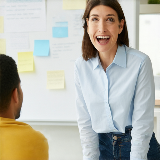 一名外籍老師與學生進行一對一英文教學，專注於搭訕和搭車等實用英文，學生積極參與，營造輕鬆學習氛圍，彰顯高效教學效果。