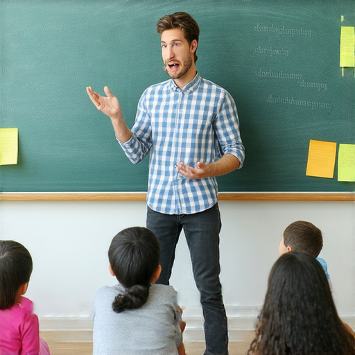 外籍老師教授學生用英文猜燈謎，場景中學生專注於解謎，體驗一對一英文教學，氛圍輕鬆愉快，強調猜測與猜疑的技巧，帶來全新的學習體驗。