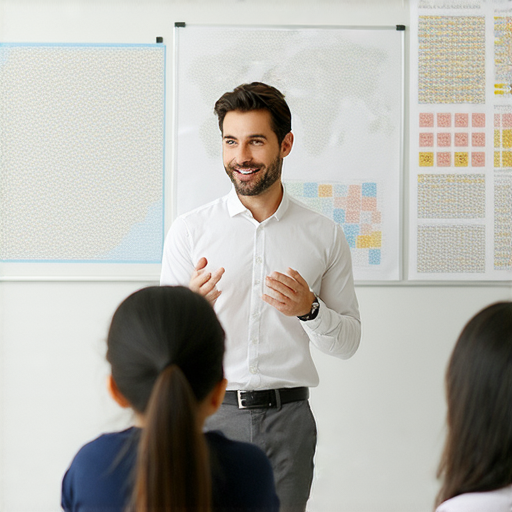 外籍英文老師教學場景，學生專注學習，周圍環境輕鬆愉快，優雅提升英語能力，享有專屬優惠與獎勵，展現成功學習的氛圍和成效。