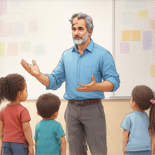 擔心英文溝通，外籍老師正在教學，學員聚精會神。圖片展示學習過程中的互動，提升英語表達能力的火花正在擦出。