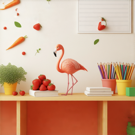 探索紅色單字的魅力，圖片展示紅蘿蔔、紅鶴和外籍老師授課的情景，適合學習英語的學生，邀請大家加入課程，共同學習紅色單字的英文表達。