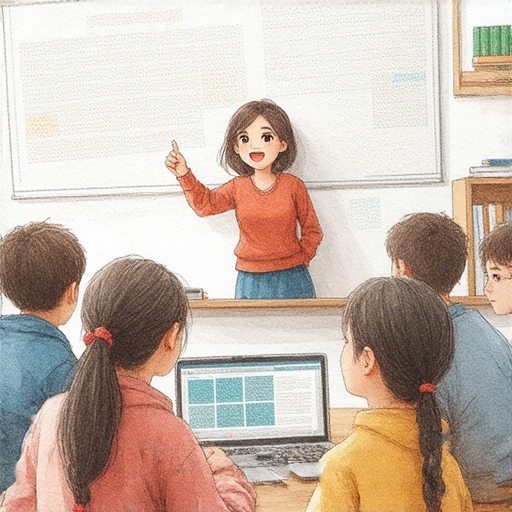 外籍老師指導學生學習英語，場景展示面對語言困境的挑戰，鼓勵即刻掌握英文，提升語言能力，克服危機，實現自信交流。