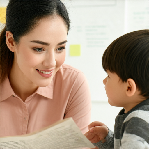 圖片展示外籍老師與學生一對一互動學習，背景強調低燒、低調與低谷的英文單字，讓學習者在探索過程中脫穎而出，提升語言能力。