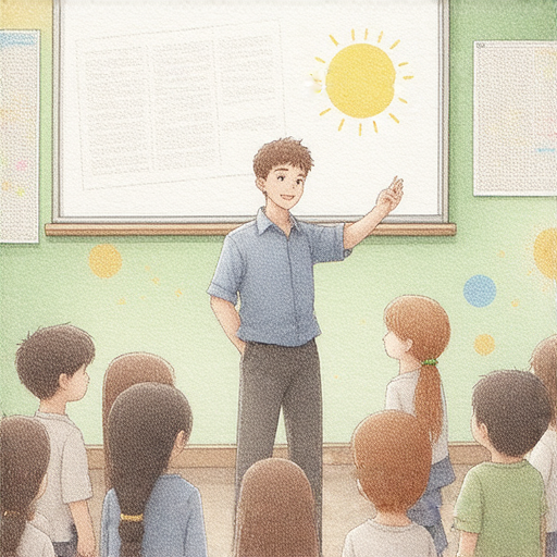 探索太陽的奧秘與太陽系主題的英文課程，外籍老師一對一教學，形象展示學生學習與互動的場景，適合各年齡層的英語學習。